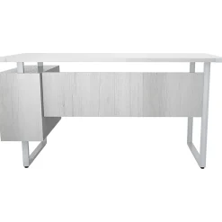 Safco Office Desks<Mirella SOHO 62"W Desk with Built-In Pedestal, White Ash (5513WAH)