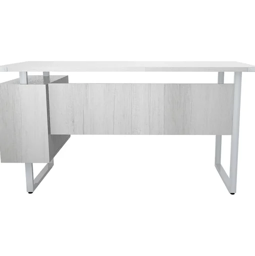 Safco Office Desks<Mirella SOHO 62"W Desk with Built-In Pedestal, White Ash (5513WAH)