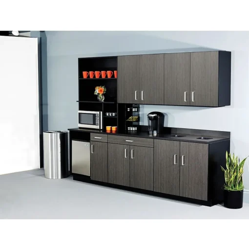 Safco Storage Cabinets<® Modular Break Room Breakroom Wall Cabinet, Asian Night/Black, 30"H x 36"W x 14"D