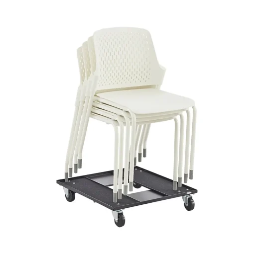 Safco Folding & Stacking<Next High-Impact Polypropylene Office Chair, White, 4/Carton (4287WH)