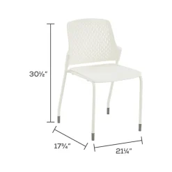 Safco Folding & Stacking<Next High-Impact Polypropylene Office Chair, White, 4/Carton (4287WH)