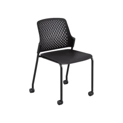 Safco Folding & Stacking<Next Polypropylene Office Chair, Black, 4/Carton (4314BL)