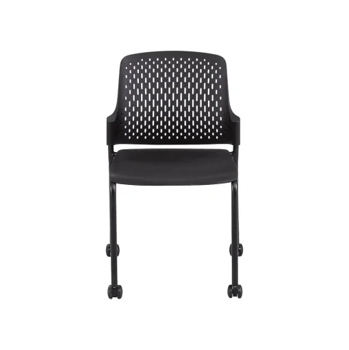 Safco Folding & Stacking<Next Polypropylene Office Chair, Black, 4/Carton (4314BL)