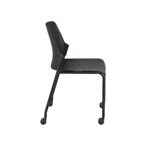 Safco Folding & Stacking<Next Polypropylene Office Chair, Black, 4/Carton (4314BL)