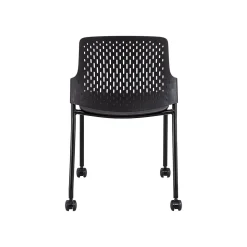 Safco Folding & Stacking<Next Polypropylene Office Chair, Black, 4/Carton (4314BL)