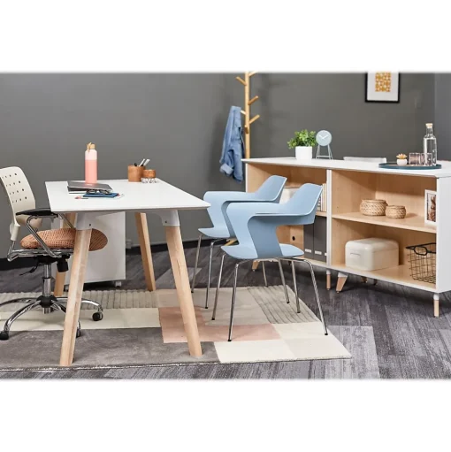 Safco Office Desks<Resi 60" Table Desk, Maple/White (RESDES3060)