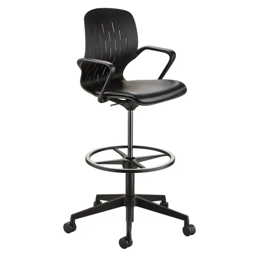 Safco Office Chairs<® Shell™ Vinyl Upholstered Extended-Height Chair, Black (7014BL)