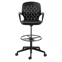 Safco Office Chairs<® Shell™ Vinyl Upholstered Extended-Height Chair, Black (7014BL)