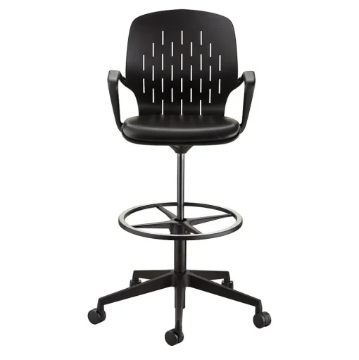 Safco Office Chairs<® Shell™ Vinyl Upholstered Extended-Height Chair, Black (7014BL)