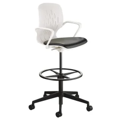 Safco Office Chairs<® Shell™ Vinyl Upholstered Extended-Height Chair, White (7014WH)