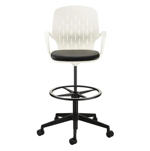 Safco Office Chairs<® Shell™ Vinyl Upholstered Extended-Height Chair, White (7014WH)