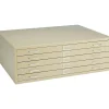Safco File Cabinets<® Steel Flat File, For Sheets up to 43" x 32", 5-Drawer, Tropic Sand, 16 1/2"H x 46 3/8"W x 35 3/8"D