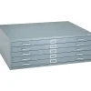 Safco File Cabinets<® Versatile Steel Flat Files, 5-Drawers: 43x32", 16-1/2Hx46-3/8Wx35-3/8"D, Grey