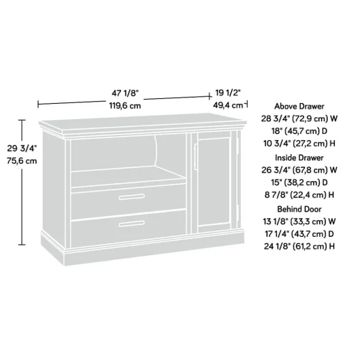 Sauder File Cabinets<Aspen Post File Credenza, Letter/Legal Size, Prime Oak (427020)