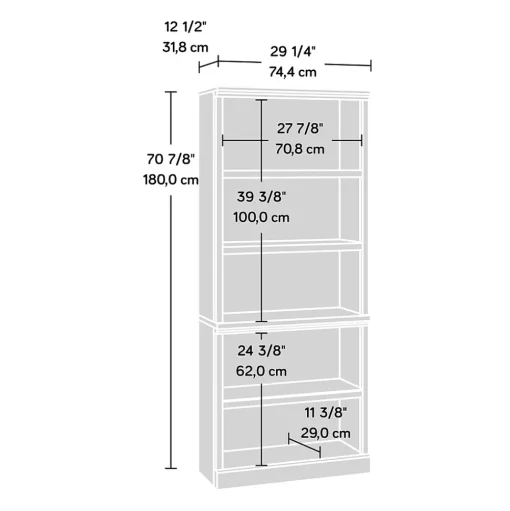 Sauder Bookcases<Aspen Post 71"H 5-Shelf Bookcase, Prime Oak (433963)