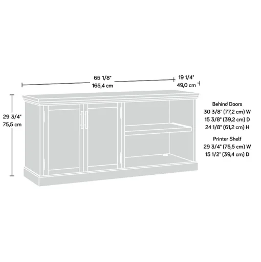Sauder Storage Cabinets<Aspen Post 30"H Storage Credenza with 2 Shelves, Prime Oak (427018)