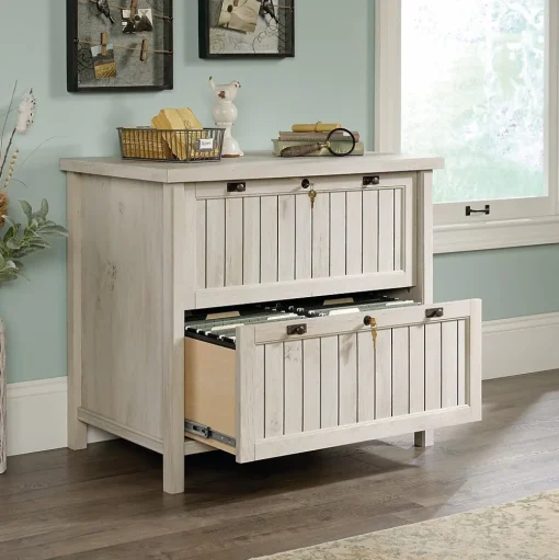 Sauder File Cabinets<Costa Commercial 2-Drawer Lateral File Cabinet, Letter/Legal Size, Lockable, 33"W x 22"D, Chalked Chestnut (420040)