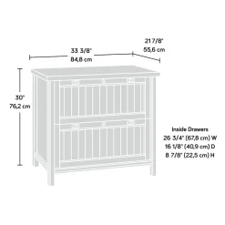 Sauder File Cabinets<Costa Commercial 2-Drawer Lateral File Cabinet, Letter/Legal Size, Lockable, 33"W x 22"D, Chalked Chestnut (420040)