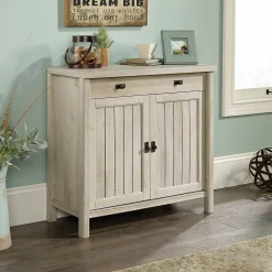 Sauder Storage Cabinets<Costa 30"H Storage Cabinet with 2 Shelves, Chalked Chestnut (419960)