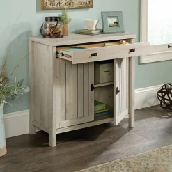 Sauder Storage Cabinets<Costa 30"H Storage Cabinet with 2 Shelves, Chalked Chestnut (419960)