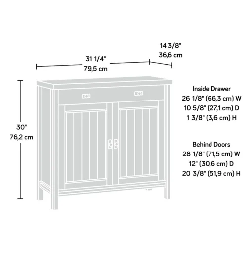 Sauder Storage Cabinets<Costa 30"H Storage Cabinet with 2 Shelves, Chalked Chestnut (419960)