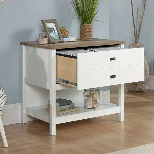 Sauder File Cabinets<Cottage Road Lateral File Cabinet, Letter/Legal Size, 30"H x 32"W x 22"D, Soft White (427307)