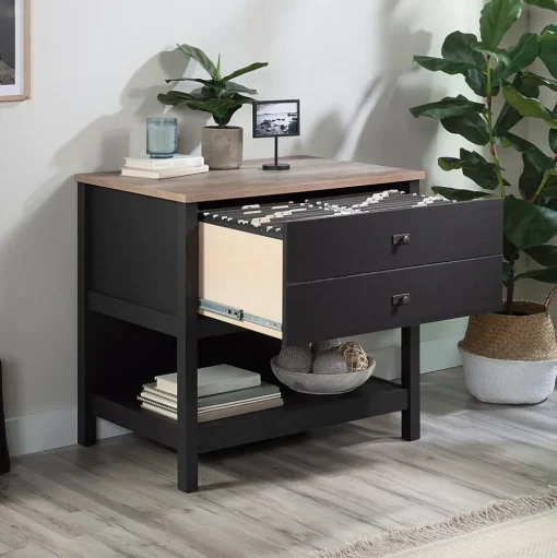 Sauder File Cabinets<Cottage Road Lateral File Cabinet, Letter/Legal Size, 30"H x 32"W x 22"D, Raven Oak (431263)
