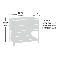 Sauder File Cabinets<Cottage Road Lateral File Cabinet, Letter/Legal Size, 30"H x 32"W x 22"D, Raven Oak (431263)