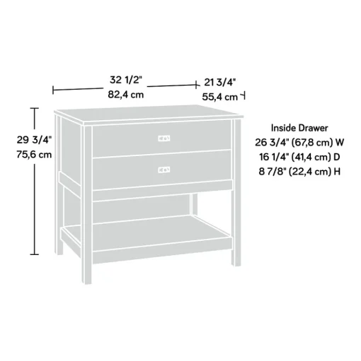 Sauder File Cabinets<Cottage Road Lateral File Cabinet, Letter/Legal Size, 30"H x 32"W x 22"D, Raven Oak (431263)