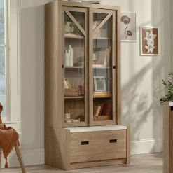 Sauder Bookcases<Dixon City 72"H 4-Shelf Bookcase, Brushed Oak (432891)