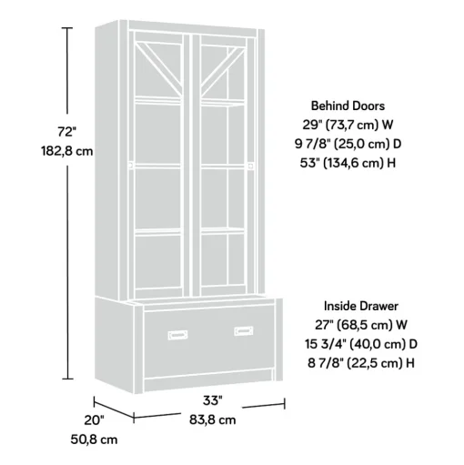 Sauder Bookcases<Dixon City 72"H 4-Shelf Bookcase, Brushed Oak (432891)