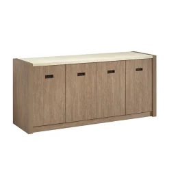 Sauder Storage Cabinets<Dixon City 30"H Storage Credenza with 2 Shelves, Brushed Oak (432894)
