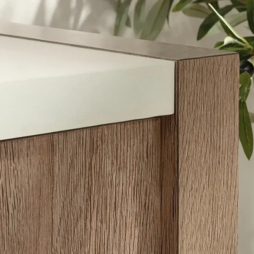 Sauder Storage Cabinets<Dixon City 30"H Storage Credenza with 2 Shelves, Brushed Oak (432894)