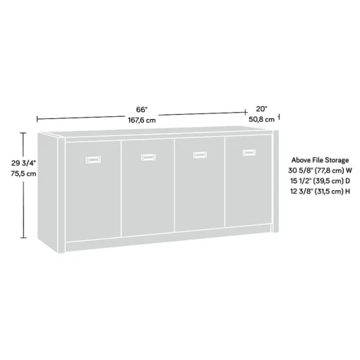 Sauder Storage Cabinets<Dixon City 30"H Storage Credenza with 2 Shelves, Brushed Oak (432894)