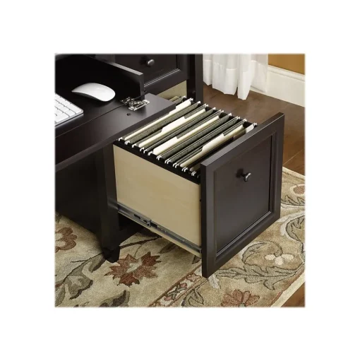 Sauder Corner Desks<Edge Water Collection 65" Wood Executive Desk, Estate Black (409042)