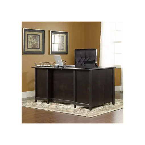 Sauder Corner Desks<Edge Water Collection 65" Wood Executive Desk, Estate Black (409042)