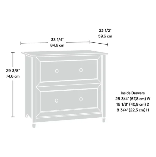 Sauder File Cabinets<Edge Water 2-Drawer Lateral File Cabinet, Letter/Legal Size, Chalked Chestnut (418796)