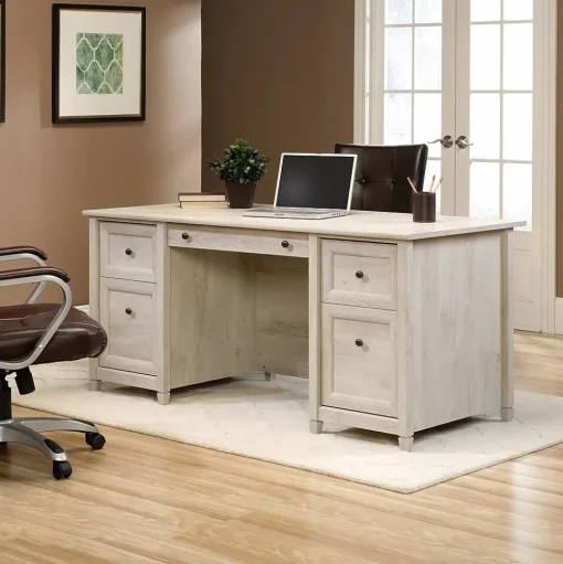 Sauder Corner Desks<Edge Water Executive Desk, Chalked Chestnut (418795)