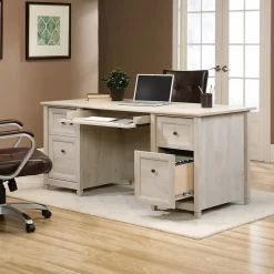 Sauder Corner Desks<Edge Water Executive Desk, Chalked Chestnut (418795)