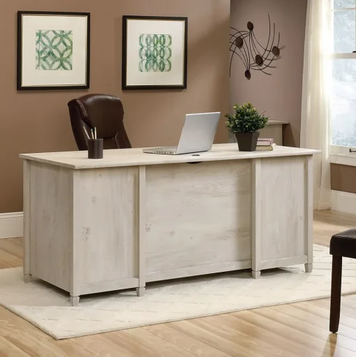 Sauder Corner Desks<Edge Water Executive Desk, Chalked Chestnut (418795)