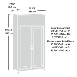 Sauder Storage Cabinets<Edge Water 60"H Storage Cabinet with 5 Shelves, Chalked Chestnut (434766)
