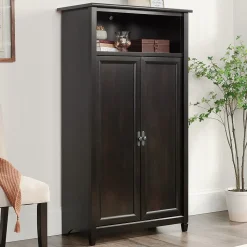 Sauder Storage Cabinets<Edge Water 60"H Storage Cabinet with 5 Shelves, Estate Black (434815)