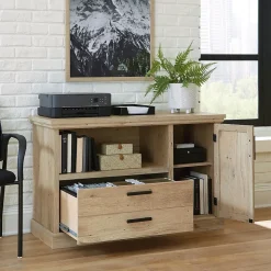 Sauder File Cabinets<Mason Peak File Cabinet, Letter/Legal Size, 30"H x 47"W x 19"D, Prime Oak (427836)