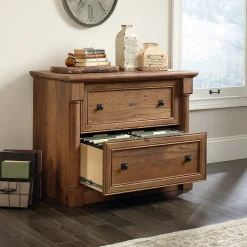 Sauder File Cabinets<Palladia 2-Drawer Lateral File Cabinet, Letter/Legal Size, 30"H x 37"W x 22"D, Vintage Oak (420607)