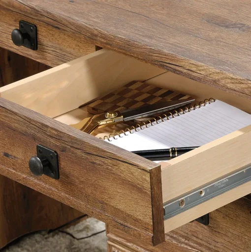Sauder Office Desks<Palladia 65"W Executive Desk, Vintage Oak (420604)