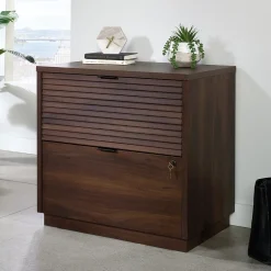Sauder File Cabinets<Palo Alto Commercial 2-Drawer Lateral File Cabinet, Letter/Legal Size, Lockable, 31"W x 19"D, Spiced Mahogany (427822)
