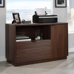 Sauder File Cabinets<Palo Alto File Cabinet, Letter/Legal Size, 29"H x 46"W x 19"D, Spiced Mahogany (427825)