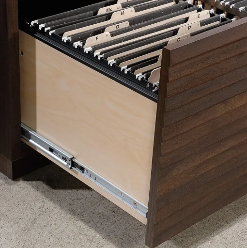 Sauder File Cabinets<Palo Alto File Cabinet, Letter/Legal Size, 29"H x 46"W x 19"D, Spiced Mahogany (427825)