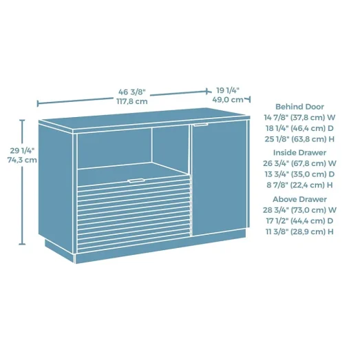 Sauder File Cabinets<Palo Alto File Cabinet, Letter/Legal Size, 29"H x 46"W x 19"D, Spiced Mahogany (427825)