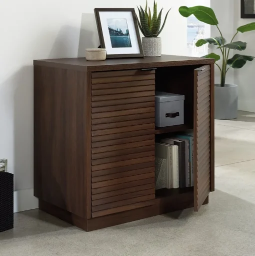 Sauder Storage Cabinets<Palo Alto 29"H Storage Cabinet, Spiced Mahogany (427823)